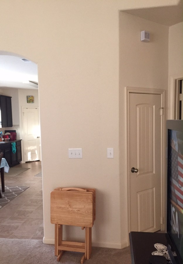 Then there are a few smaller spots like this one that could be a great spot for something unique. And yes, I'll move the TV trays to an out-of-the-way location.