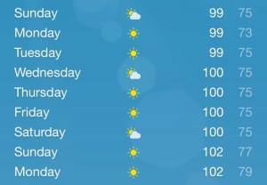 In a word, it's going to be hot next week.